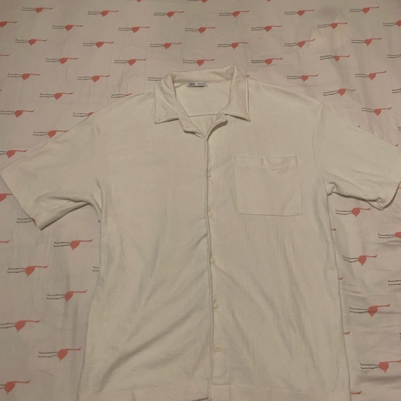 Zara Off-White Textured shirt - Picture 1 of 5